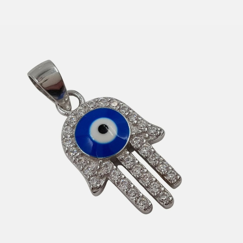 Silver Evil Eye Pendant - Picture 4 of 5